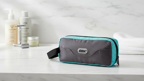 GOX Travel Toiletry Bag Dopp Kit Case for Men Multifunction Packing Organizer Pouch - color: Grey/Sky blue