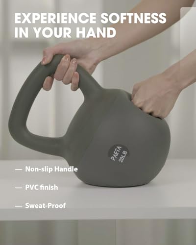 PAETA Soft Kettlebell for Home Fitness – Anti-Slip Grip & Wide Handle Design,Soft Kettlebell Set, Gentle Floor-Friendly Impact – 10lbs, 15lbs, 21lbs, for Home Functional Training - color: 20lbs Green