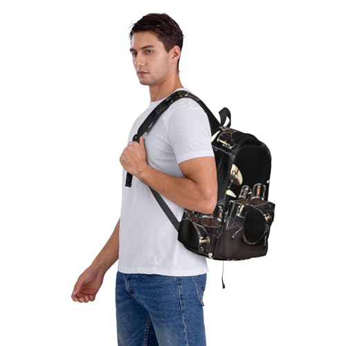 Cool Drum Set Travel Backpack for Men Women 15.6 inch Laptop Backpack Casual Daypack for Weekender - color: Cool Drum Set