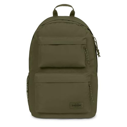 EASTPAK Padded Double – 24L Squared Backpack with Dual Front Pockets, 13” Laptop Sleeve, Bottle Holder & Padded Straps, Dark Grass - color: Dark Grass