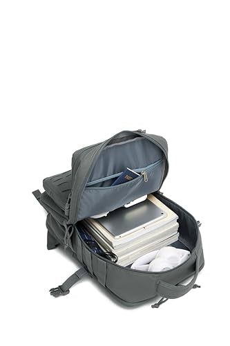 Wotony Military Tactical Backpack for Men Waterproof Daypack 3 Day Assault Pack Laser-Cut MOLLE Webbing Design with Water Bottle Holder Black Small Tactical Assault Bag (dark gray, 25L) - color: Dark Gray, size: 25L