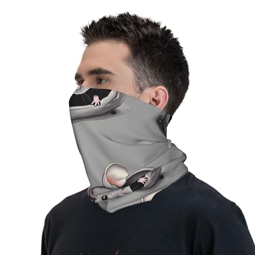 Grey Rat Prints Multifunctional Sport Headband – Seamless Stretch Neck Gaiter for Hiking, Biking, Running & Outdoor Activities – Soft, Quick-Dry, No-Fade Design