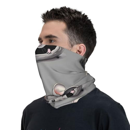 Grey Rat Prints Multifunctional Sport Headband – Seamless Stretch Neck Gaiter for Hiking, Biking, Running & Outdoor Activities – Soft, Quick-Dry, No-Fade Design