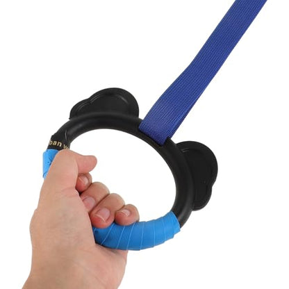 Happyyami ’s Adjustable Gymnastics Rings Set with Sturdy Plastic Rings and Adjustable Straps, 2 Pairs (1m Blue and Red), Indoor Fitness Equipment for Pull-ups and Gymnastics Training at Home
