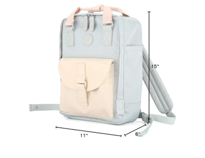 Himawari School Waterproof Backpack 14.9 inch College Vintage Travel Bag for Women and Men,14 inch Laptop for Student (HIM 200-02#)