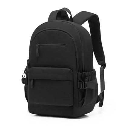 School Backpack for Girls Boys, 15.6 Inch Waterproof Travel Laptop Backpack for Women Men, Lightweight Durable College High School Book bag, Black