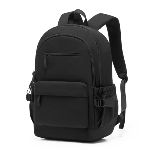 School Backpack for Girls Boys, 15.6 Inch Waterproof Travel Laptop Backpack for Women Men, Lightweight Durable College High School Book bag, Black