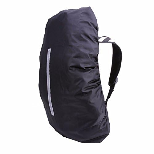 Hi-Visibility Backpack Rain Cover with Reflective Strip 100% Waterproof Ultralight Backpack Cover, Storage Pouch, for Hiking, Camping, Biking, Outdoor, Traveling - color: Black 1 Pack