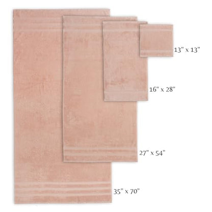 SOFE H&L | Olea Luxury Cotton Turkish Bath Towels Set of 4 Blush | Premium, Soft, Durable, Absorbent | Hotel Quality Plush Towels and Thick Towel Sets - color: Blush, size: Set of 4 - Bath Towel