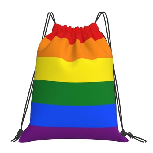 Gay Pride Rainbow Drawstring Bag Sport Gym Backpack Beach Travel Sack Draw String Yoga Bag For Men Women - color: Gay Pride Rainbow