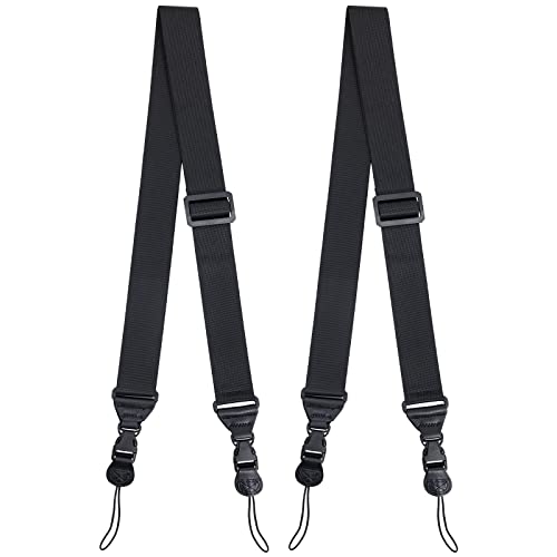 [2 Pack] Replacement Shoulder Strap Universal Adjustable Shoulder Strap for Laptop iPad Tablet Phone Case Messenger Camera Luggage Duffel Bag, Nylon Neck Strap 32"-61", Black - color: Black-2 Pack