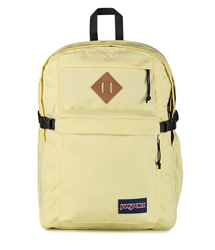 JanSport Main Campus Backpack - Travel or Work backpack w 15-Inch Laptop Sleeve and Dual Water Bottle Pockets, Lemon Ice - color: Lemon Ice