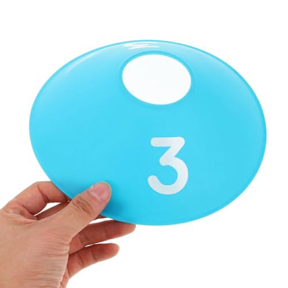 10pcs Numbered Flat Disc Markers for Football Soccer Agility Training, Sports Floor Spots Cones Set for Basketball Practice and Field Drills