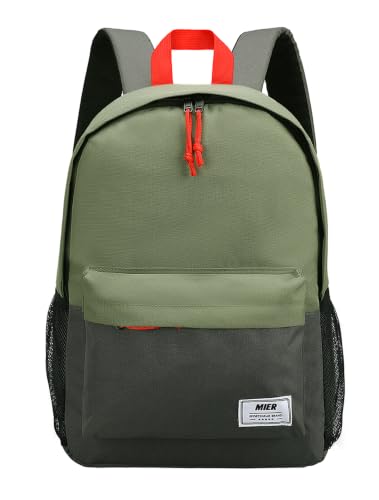 MIER Insulated Backpack Cooler Small Leakproof Lightweight Cute for Women Men to Work, Picnics, Camping, Park Day Trips, 15 L - color: Green/dark gray