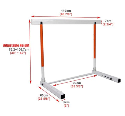 Height Adjustable Hurdles, Metal Folding Track & Field Hurdles, Speed Agility Obstacle Training for Adult Kids Athletes, 76-106cm Adjustable Hurdle for Soccer, Portab, A