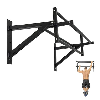 BESTHLS Wall Mounted Pull Up Bar and Dip Station, Heavy Duty Wall Mount Pull-up Chin Up Bar Multifunctional Home Gym Workout Indoor Exercise Equipment Support to 440 Lbs - style: Advanced Wall Mounted Style