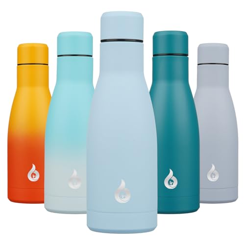BJPKPK 12 oz Small Water Bottle, Reusable Insulated Stainless Steel Flask - color: Sky Blue, size: 12 Ounces