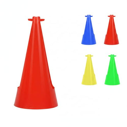 Red PE Plastic Agility Cones for Sports Training, Stackable Field Markers for Soccer and Basketball Drills - size: 5.91 x 5.91 x 11.81"