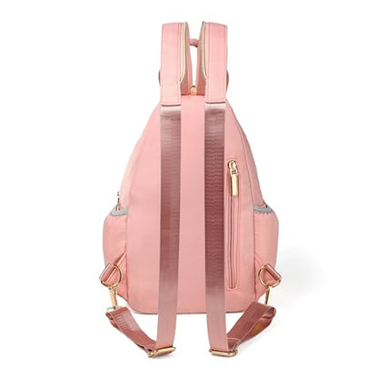 Xsecnua Small Crossbody Bag Convertible Mini Backpack for Women, Cross Body Sling Bag Sling Backpack for Travel Daypack - color: Z Pink