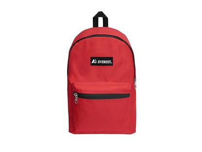 Everest Luggage Basic Backpack, Red, Medium - color: Red