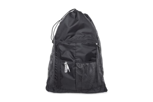 Speedo Unisex-Adult Drawstring Deluxe Ventilator Mesh Equipment Bag - color: Speedo Black