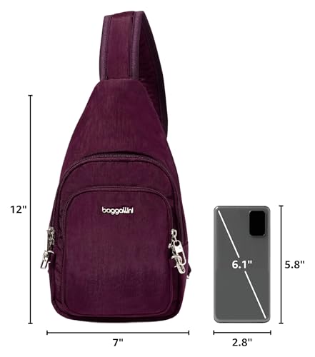 Baggallini Securtex Anti-Theft Daytripper Sling - color: Mulberry