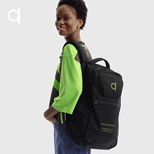 ARTIX® Waterproof Laptop Backpack for Men & Women | Large 17.3-inch Travel Backpack | Stylish & Durable Computer Bag for Business, Office & Work | Versatile Rucksack for Adults (Black/Green)