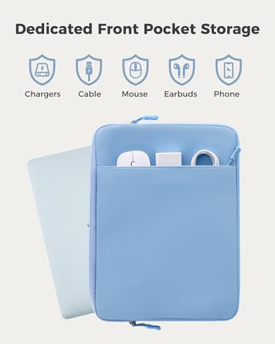 ProCase Laptop Sleeve 15" for MacBook Air/Pro 15 Inch M5/M4/M3/M2, Computer Case Also Compatible with 15" HP Dell ASUS Lenovo Acer Chromebook -Airblue - color: Airblue, size: 15-inch