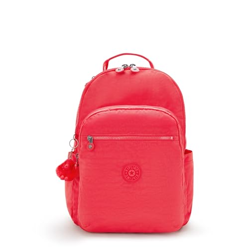 Kipling Women's Seoul 15" Laptop Backpack, Durable, Roomy with Padded Shoulder Straps, Built-In Protective Sleeve - color: Escape Red, size: 12.75''L x 17.25''H x 8''D
