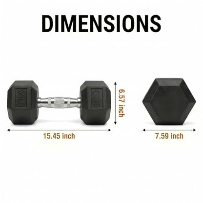 5-550 lb Rubber Hex Dumbbell Set, Heavy-Duty Free Weights for Home Gym Strength Training, Muscle Building & Full Body Workouts, No Rack Included - size: 65 lb, Pair