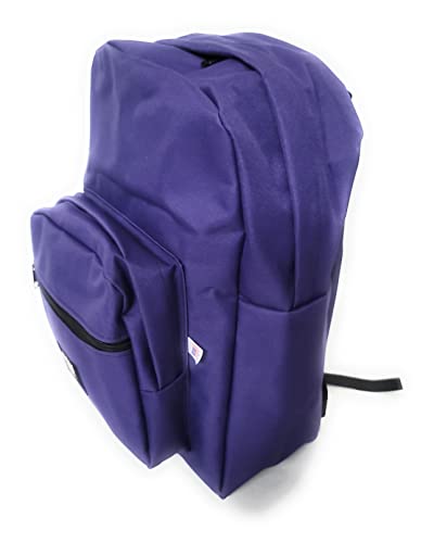 Backpack With Front Pockets, Made to carry Heavy Books,University Backpack With Padded Shoulder Straps Made in USA. (Purple)