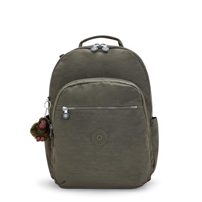 Kipling Women's Seoul Extra Large 17" Laptop Backpack, Durable, Roomy with Padded Shoulder Straps, Built-In Protective Sleeve - color: Field Green, size: 13.5''L x 17.75''H x 9''D
