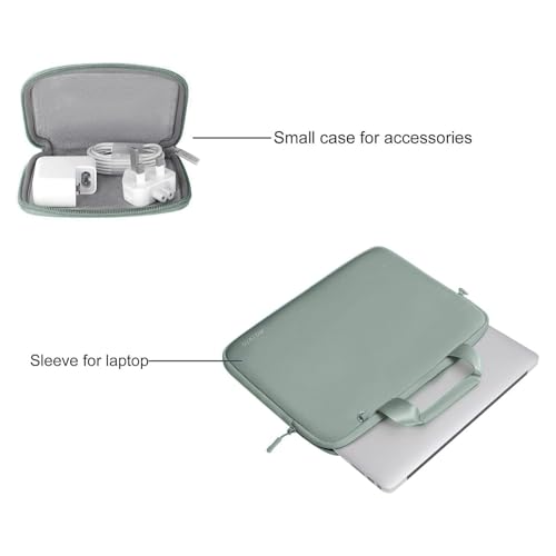 MOSISO Laptop Case 13 inch, Laptop Sleeve Bag Compatible with MacBook Neo 13 / Air M5 M4 M3 M2 M1 2026-2018 / Pro M2 M1, Neoprene Carrying Computer Bag with Handle&Detachable Small Case, Antique Green - color: Antique Green, size: 13 inch
