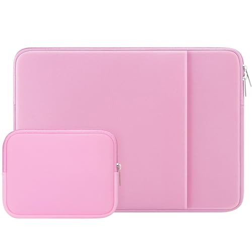 RAINYEAR 11-11.6 Inch Laptop Sleeve Case with Front Pocket & Accessories Pouch, Protective Soft Cover Compatible with MacBook Neo A18 11.6" MacBook Air 11" Notebook Tablet Ultrabook Chromebook (Pink) - color: Pink, size: 11"-11.6"