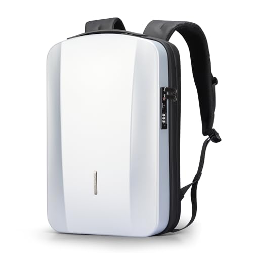 MARK RYDEN Laptop Backpack for Men, Hard Shell Anti-Theft Backpack with TSA Approved Lock and USB Charging Port, Business Backpack for Working, Commuting - color: White, size: Hard Shell Backpack 3