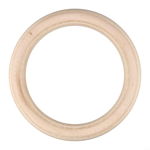 Birch Wood Gymnastics Rings Set of 2 Home Training Equipment Exercise Pull Up Rings with Adjustable Straps for Cross Training Strength Workout Fitness Training(25mm 19cm)