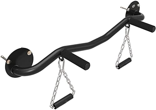 Wall Mounted Pull Up Bar Strength Training Pull-Up Bars Heavy Duty Chin Up Bar Wall Mount with Exercise Bands for Home Gym Indoor Outdoor,