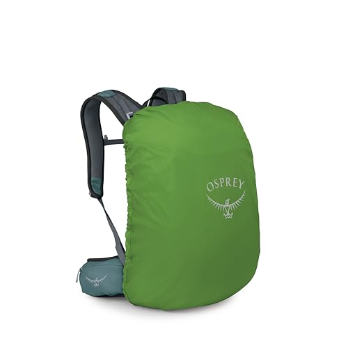 Osprey Hikelite 28L Durable Hiking Backpack - Travel Daypack with Rain Cover for Men and Women, Cascade Blue - color: Cascade Blue, style: 28l