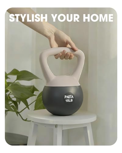 PAETA Soft Kettlebell for Home Fitness – Anti-Slip Grip & Wide Handle Design,Soft Kettlebell Set, Gentle Floor-Friendly Impact – 10lbs, 15lbs, 21lbs, for Home Functional Training - color: 45lbs White