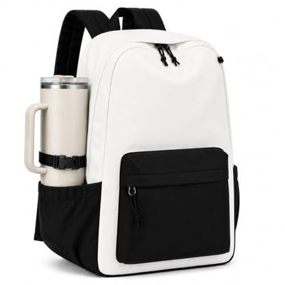 LOIDOU Girls Backpack for Kids Cute School Bookbag - color: Black White-, size: L-17"