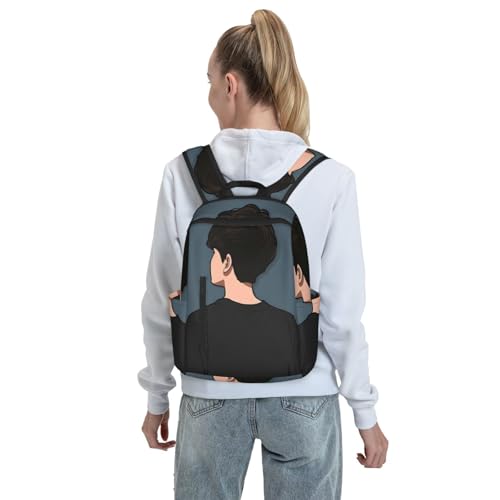 Minimal Style Boy Men'S And Women'S Travel Backpacks, Lightweight Laptop Daily Bags With Water Cup Bags, Hiking University Leisure Weekend Travel Bags