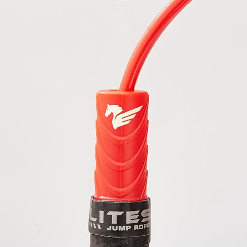 Elite Jumps Freestyle PVC Jump Rope Bundle - Premium Quality Adult Jump Ropes for Fitness - Lightweight Cardio Skipping Jump Rope for Exercise and Training - Unbreakable Grip Tape Handles - color: Red