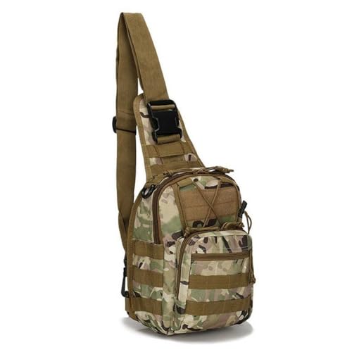 Viriber Tactical Backpack, Waterproof Military Cross-body Molle Sling Shoulder Backpack Chest Bag for Outdoor Every Day Carry CP - color: Cp