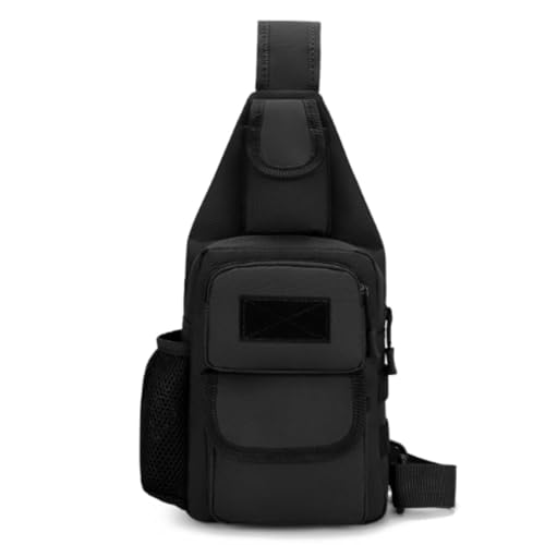 Sling Bag Crossbody Backpack for Men Women Travel Outdoor Camping (Black) - color: Black