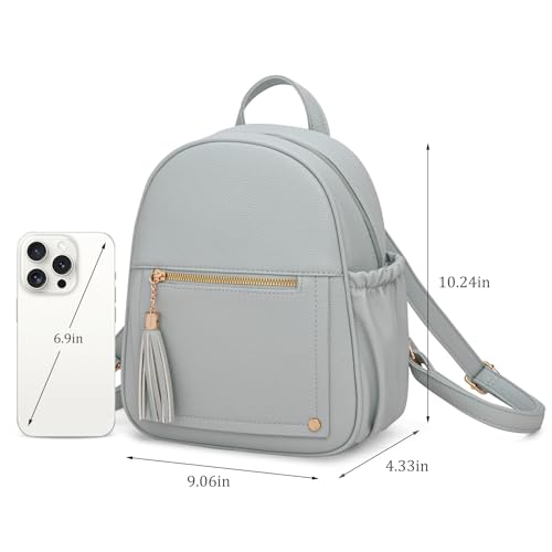 Montana West Mini Backpack Purse for Women Anti Theft Backpacks with Secured Zipper and Tassel - color: Mini Grey