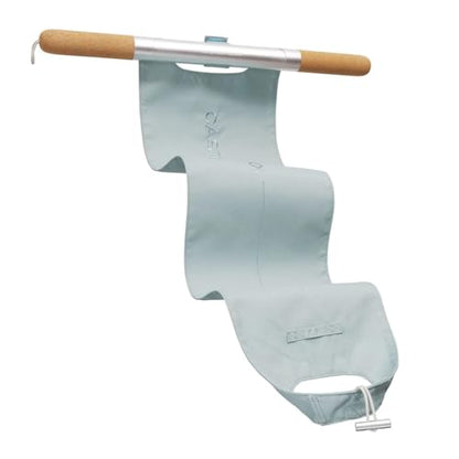 CastleFlexx Mobility and Full Body Strengthening Device | Non-Elastic Stretch Strap with Natural Premium Cork Handles for Stretching, Exercise, Physical Therapy, and Yoga | Height up to 5’9” Aqua