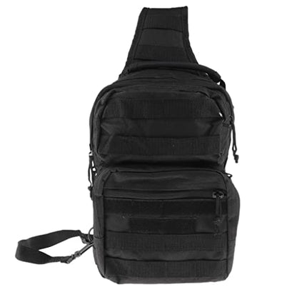 Outdoor Oxford Molle Sling Backpack for Trekking & Travel, Chest Pack Bag for Climbing & Camping - Black