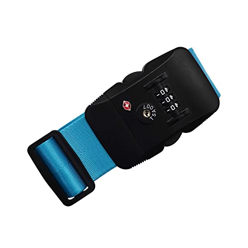 Heavy Duty Luggage Straps TSA Approved with Combination Lock Adjustable Travel Belt for Suitcases (Blue) - color: Blue-2