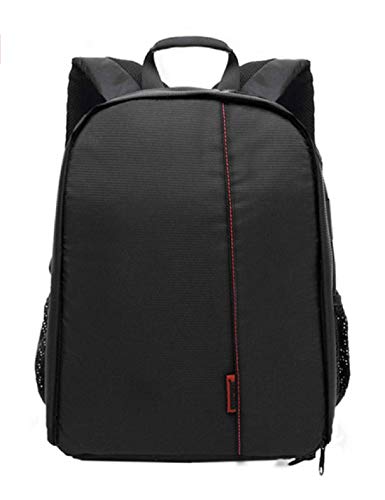 Elonglin Camera Backpack Waterproof Bag Compact Camera Cases for DSLR/SLR and Accessories (Black 2) - color: Red Liner