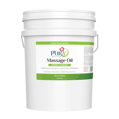 Herbal Therapy 5 Gallon Massage Oil, Aloe Vera, Professional, Massage Therapy, Deep Tissue, Unscented, Hypoallergenic, Natural Ingredients, Skin Hydrating, Moisturizing, Muscle Relief - size: 5 Gallon